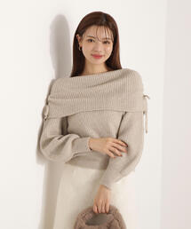 PROPORTION BODY DRESSING | リボン付きオフショルニット / 1215270123(ニット/セーター)
