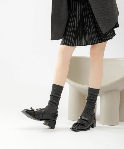 IRADOWL（アイラドール）の「ルーズリブソックス（ソックス/靴下・レディース・ダークグレー/アイボリー/ブラック/ダークブラウン・FREE）」の18枚目の写真