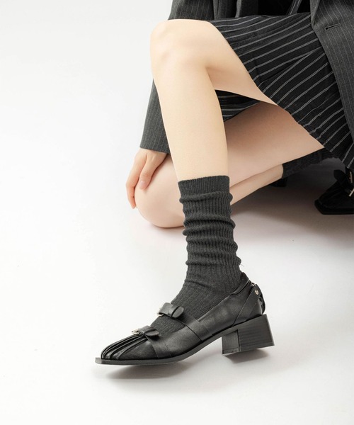 IRADOWL（アイラドール）の「ルーズリブソックス（ソックス/靴下・レディース・ダークグレー/アイボリー/ブラック/ダークブラウン・FREE）」の19枚目の写真