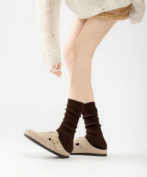 IRADOWL（アイラドール）の「ルーズリブソックス（ソックス/靴下・レディース・ダークグレー/アイボリー/ブラック/ダークブラウン・FREE）」の7枚目の写真