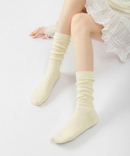 IRADOWL（アイラドール）の「ルーズリブソックス（ソックス/靴下・レディース・ダークグレー/アイボリー/ブラック/ダークブラウン・FREE）」の11枚目の写真