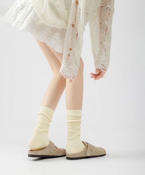 IRADOWL（アイラドール）の「ルーズリブソックス（ソックス/靴下・レディース・ダークグレー/アイボリー/ブラック/ダークブラウン・FREE）」の12枚目の写真