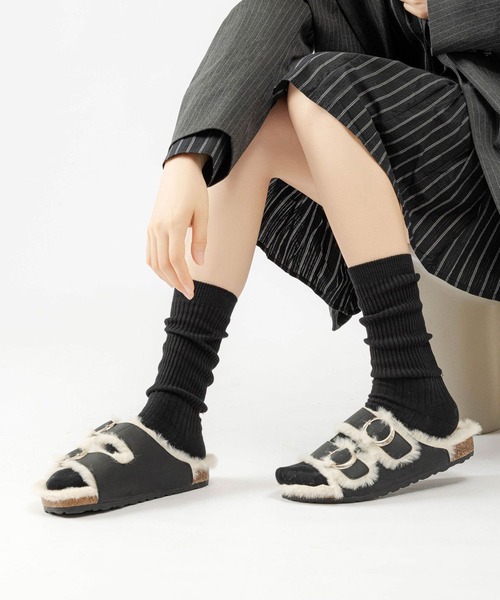 IRADOWL（アイラドール）の「ルーズリブソックス（ソックス/靴下・レディース・ダークグレー/アイボリー/ブラック/ダークブラウン・FREE）」の15枚目の写真