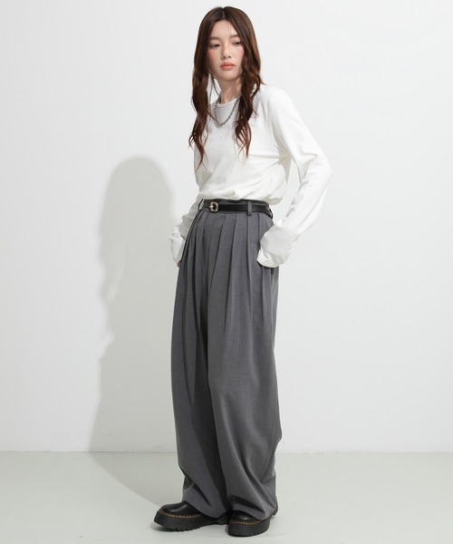 by LEGNA(バイレグナ)の「タックデザインバレルレッグパンツ(その他パンツ・レディース・グレー/ブラック/ブラウン・M-Long/L-Regular/L-Short/M-Short/L-Long/M-Regular)」の17枚目の写真
