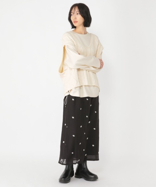 studio CLIP（スタディオクリップ）の「【daily CLIP】コットンブレンドルーズベスト（ベスト・レディース・ホワイト/チャコール・FREE）」の7枚目の写真