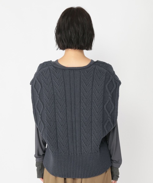 studio CLIP（スタディオクリップ）の「【daily CLIP】コットンブレンドルーズベスト（ベスト・レディース・ホワイト/チャコール・FREE）」の16枚目の写真