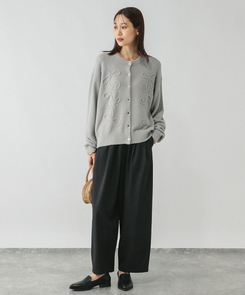 GLOBAL WORK（グローバルワーク）の「フワフワHugmeクルーカーディガン/581164（カーディガン/ボレロ・レディース・グレー/ダークグレー/キャメル・MEDIUM/LARGE）」の4枚目の写真