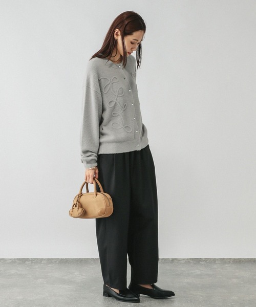 GLOBAL WORK（グローバルワーク）の「フワフワHugmeクルーカーディガン/581164（カーディガン/ボレロ・レディース・グレー/ダークグレー/キャメル・MEDIUM/LARGE）」の5枚目の写真