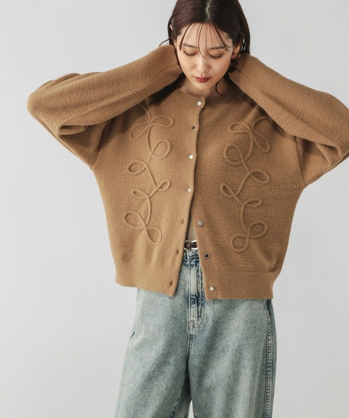 GLOBAL WORK（グローバルワーク）の「フワフワHugmeクルーカーディガン/581164（カーディガン/ボレロ・レディース・グレー/ダークグレー/キャメル・MEDIUM/LARGE）」の17枚目の写真