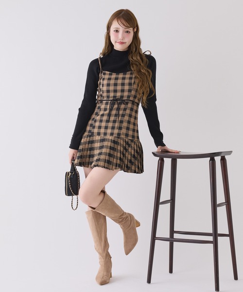 リボンプリーツミニキャミワンピース（ワンピース）｜one after