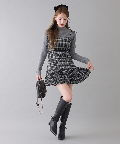 リボンプリーツミニキャミワンピース（ワンピース）｜one after