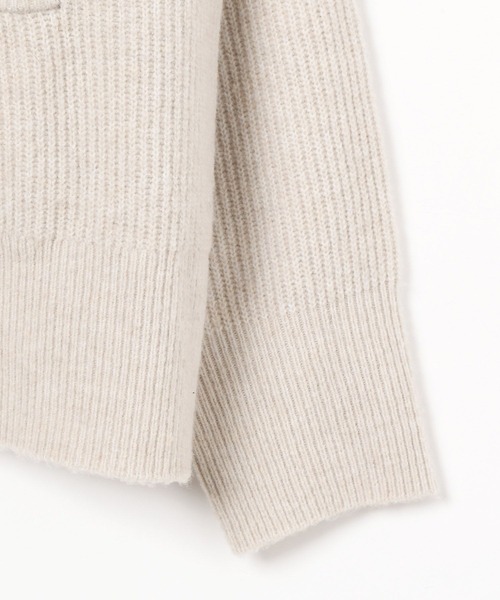 BAYFLOW（ベイフロー）の「[軽アウター感覚で羽織れる]アゼニットジップカーディガン（ニット/セーター・レディース・グレー/アイボリー/ブラック・FREE）」の16枚目の写真