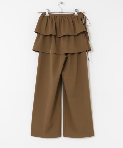 SENSE OF PLACE by URBAN RESEARCH（センスオブプレイスバイアーバンリサーチ）の「マルチウェイフリルレイヤードパンツ（その他パンツ・レディース・チャコールグレー/キャメル・ONE）」の11枚目の写真