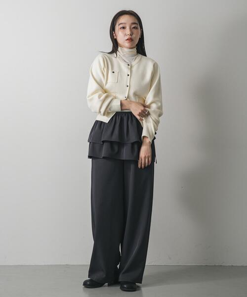 SENSE OF PLACE by URBAN RESEARCH（センスオブプレイスバイアーバンリサーチ）の「マルチウェイフリルレイヤードパンツ（その他パンツ・レディース・チャコールグレー/キャメル・ONE）」の17枚目の写真