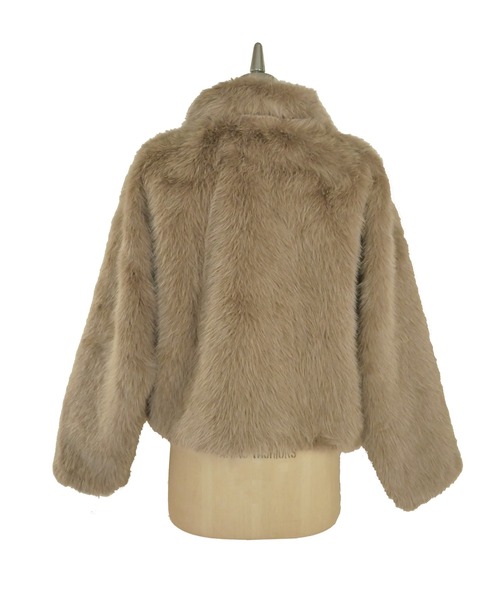 My shawty(マイシャウティー)の「fur short blouson(ブルゾン・レディース・ベージュ/グレー・FREE)」の18枚目の写真