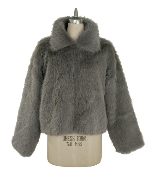 My shawty(マイシャウティー)の「fur short blouson(ブルゾン・レディース・ベージュ/グレー・FREE)」の20枚目の写真