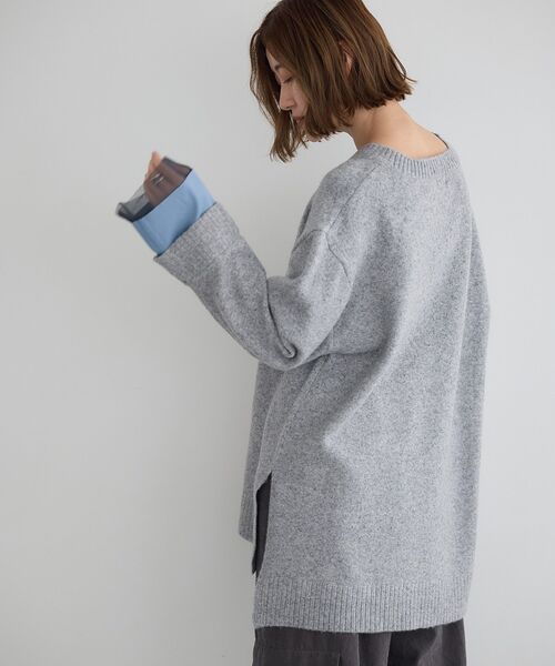Editt by YECCA VECCA（エディットバイイェッカヴェッカ）の「袖レイヤードソフトニット（ニット/セーター・レディース・杢グレー/チャコールグレー/その他6・FREE）」の9枚目の写真