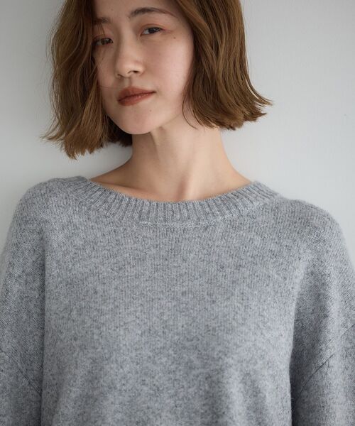 Editt by YECCA VECCA（エディットバイイェッカヴェッカ）の「袖レイヤードソフトニット（ニット/セーター・レディース・杢グレー/チャコールグレー/その他6・FREE）」の12枚目の写真