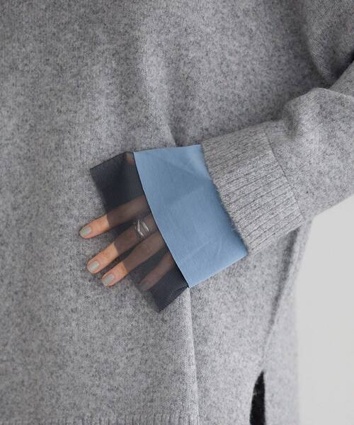 Editt by YECCA VECCA（エディットバイイェッカヴェッカ）の「袖レイヤードソフトニット（ニット/セーター・レディース・杢グレー/チャコールグレー/その他6・FREE）」の13枚目の写真