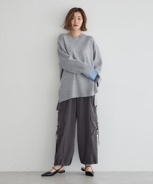 Editt by YECCA VECCA（エディットバイイェッカヴェッカ）の「袖レイヤードソフトニット（ニット/セーター・レディース・杢グレー/チャコールグレー/その他6・FREE）」の17枚目の写真