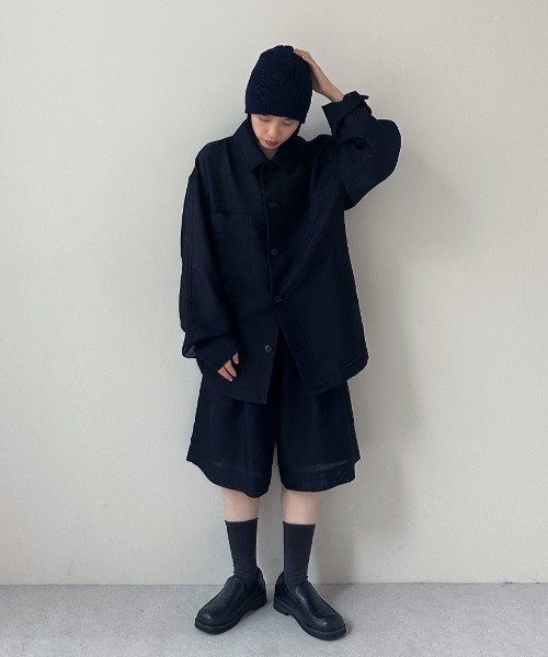 anuke(アンヌーク)の「Tuck Half Pants(その他パンツ・レディース・ネイビー/アイボリー・36inch/38inch)」の18枚目の写真