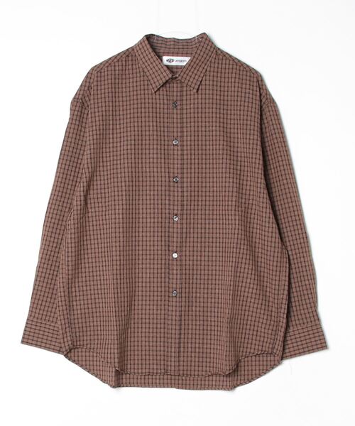 A'gem（エージェム）の「A'GEM/9 × .kom 『A'gem/エージェム』Y2K MINI CHECK SHIRT/ミニチェックシャツ（シャツ/ブラウス・レディース・ブラウン・FREE）」の6枚目の写真
