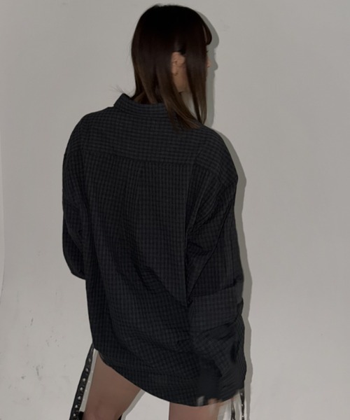 A'gem（エージェム）の「A'GEM/9 × .kom 『A'gem/エージェム』Y2K MINI CHECK SHIRT/ミニチェックシャツ（シャツ/ブラウス・レディース・ブラウン・FREE）」の11枚目の写真