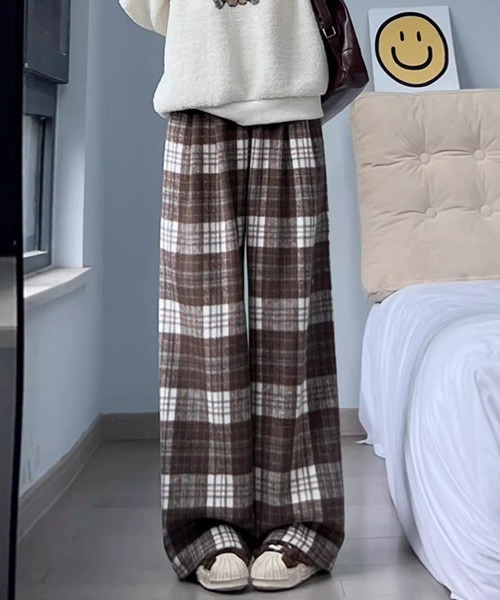 Ressaca（レサーカ）の「ルーズストレートチェック柄イージーパンツ（その他パンツ・レディース・ブラック/ブラウン/ブルー・M/L）」の7枚目の写真