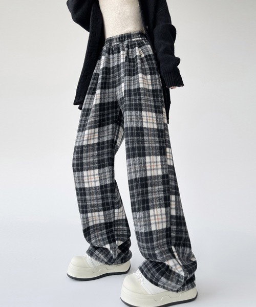 Ressaca（レサーカ）の「ルーズストレートチェック柄イージーパンツ（その他パンツ・レディース・ブラック/ブラウン/ブルー・M/L）」の8枚目の写真