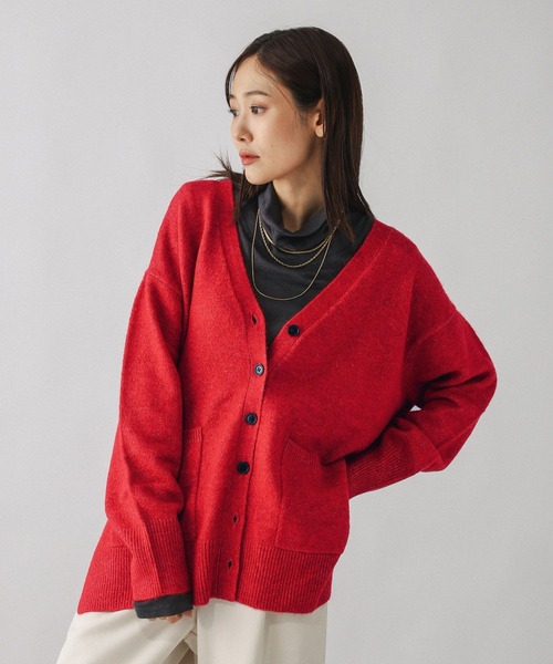 慈雨/センソユニコふわふわ軽量 起毛感イレギュラーヘム パッチワークカーディガン 慈雨/センソユニコふわふわ軽量 起毛感イレギュラーヘム パッチワーク