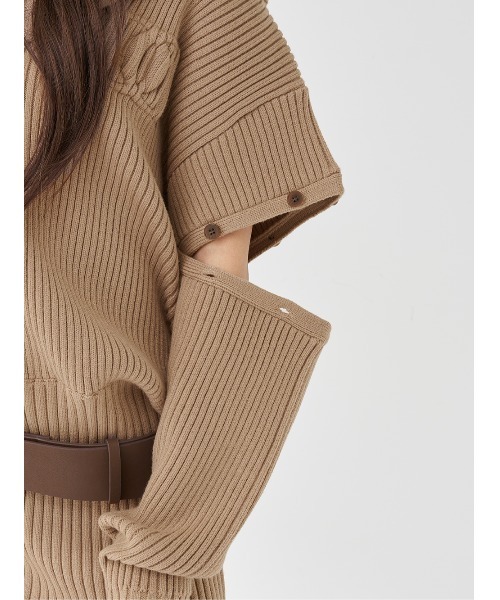 ローウエストデザインニットワンピース（ワンピース）｜Darich