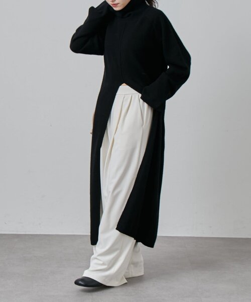 Lui's（ルイス）の「タートルネック前スリットロングワンピース（ワンピース・レディース・グレー/ベージュ/ブラック・FREE）」の5枚目の写真