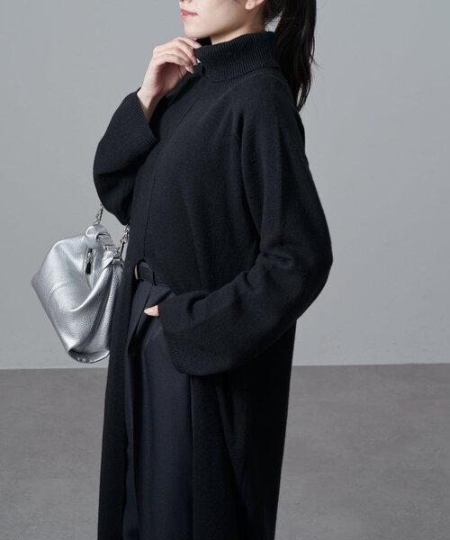 Lui's（ルイス）の「タートルネック前スリットロングワンピース（ワンピース・レディース・グレー/ベージュ/ブラック・FREE）」の9枚目の写真