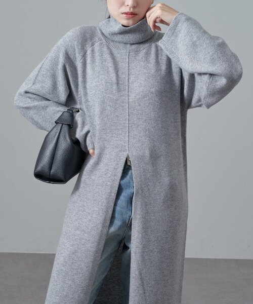 Lui's（ルイス）の「タートルネック前スリットロングワンピース（ワンピース・レディース・グレー/ベージュ/ブラック・FREE）」の20枚目の写真