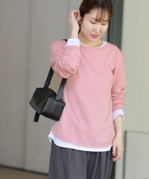 JOURNAL STANDARD relume（ジャーナルスタンダード　レリューム）の「《追加3》［2枚セット］3WAYレイヤードニットプルオーバー（ニット/セーター・レディース・ブラウン/グレー/ブラック/ピンク・FREE）」の4枚目の写真