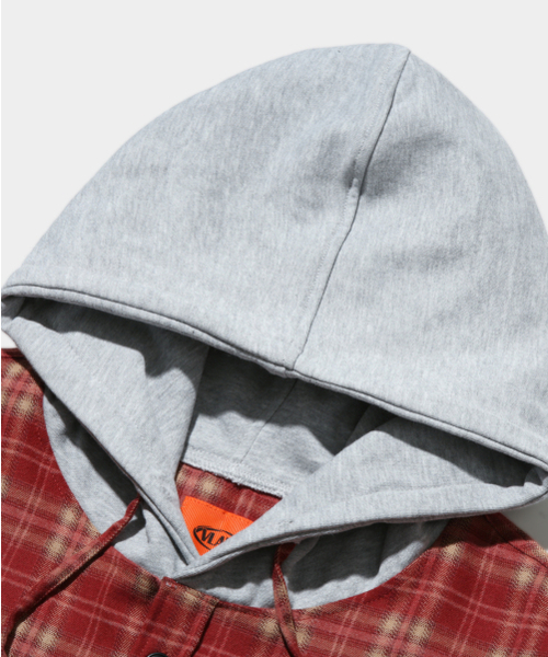 DIMITRI BLACK(ディミトリブラック)の「VLAD バイアスチェックフードシャツ_レッド(シャツ/ブラウス・レディース・その他・MEDIUM/LARGE/X-LARGE)」の5枚目の写真