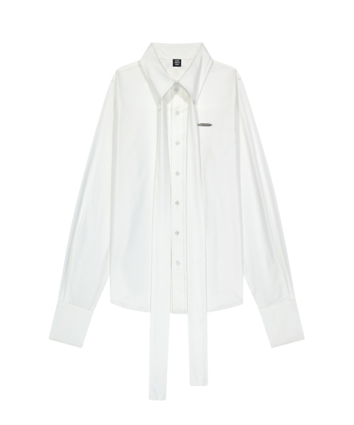 IUGAMAKARAS(イウガマカラス)の「Tied Shirts (White)(シャツ/ブラウス・レディース・その他・FREE)」の2枚目の写真