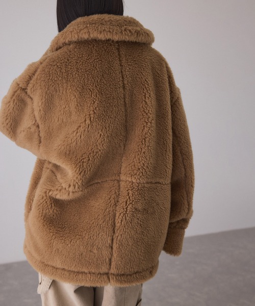 ADAM ET ROPE'（アダムエロペ）の「スウィッチングボアブルゾン（ブルゾン・レディース・イエロー系その他3/グリーン系その他3・FREE）」の7枚目の写真