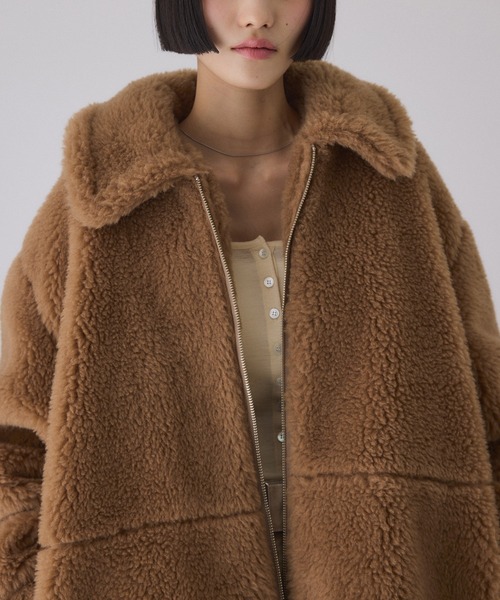 ADAM ET ROPE'（アダムエロペ）の「スウィッチングボアブルゾン（ブルゾン・レディース・イエロー系その他3/グリーン系その他3・FREE）」の9枚目の写真