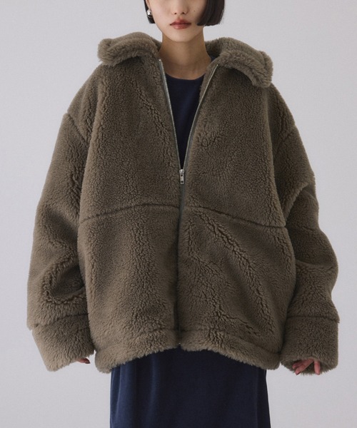 ADAM ET ROPE'（アダムエロペ）の「スウィッチングボアブルゾン（ブルゾン・レディース・イエロー系その他3/グリーン系その他3・FREE）」の11枚目の写真