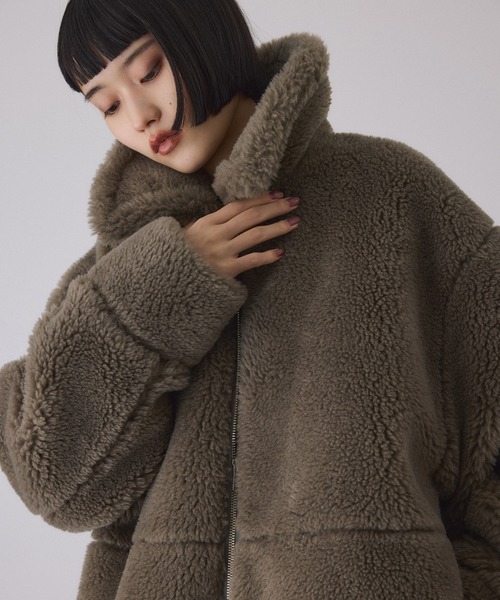 ADAM ET ROPE'（アダムエロペ）の「スウィッチングボアブルゾン（ブルゾン・レディース・イエロー系その他3/グリーン系その他3・FREE）」の12枚目の写真