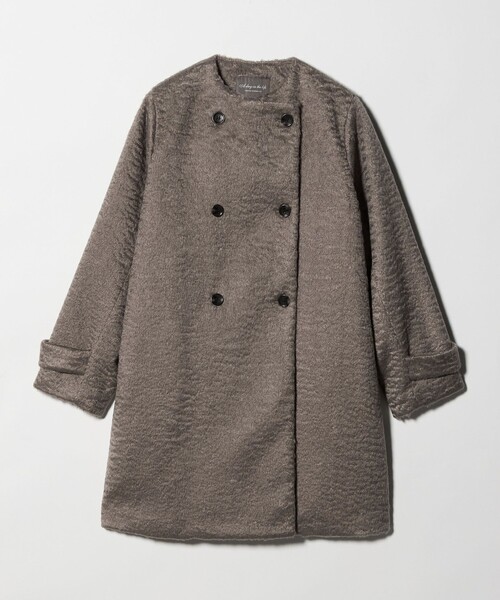 A DAY IN THE LIFE UNITED ARROWS(アデイインザライフユナイテッドアローズ)の「カールメルトン ノーカラー トレンチコート <A DAY IN THE LIFE>(トレンチコート・レディース・ダークグレー/モカ/ライトグレー・FREE)」の3枚目の写真