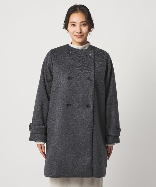 A DAY IN THE LIFE UNITED ARROWS(アデイインザライフユナイテッドアローズ)の「カールメルトン ノーカラー トレンチコート <A DAY IN THE LIFE>(トレンチコート・レディース・ダークグレー/モカ/ライトグレー・FREE)」の8枚目の写真