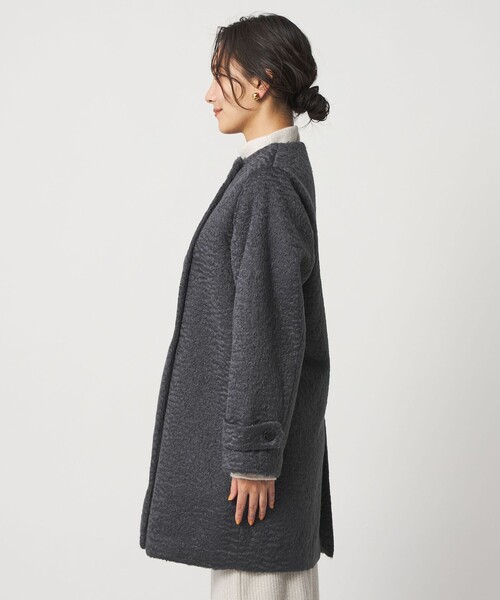 A DAY IN THE LIFE UNITED ARROWS(アデイインザライフユナイテッドアローズ)の「カールメルトン ノーカラー トレンチコート <A DAY IN THE LIFE>(トレンチコート・レディース・ダークグレー/モカ/ライトグレー・FREE)」の9枚目の写真