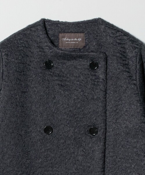 A DAY IN THE LIFE UNITED ARROWS(アデイインザライフユナイテッドアローズ)の「カールメルトン ノーカラー トレンチコート <A DAY IN THE LIFE>(トレンチコート・レディース・ダークグレー/モカ/ライトグレー・FREE)」の13枚目の写真