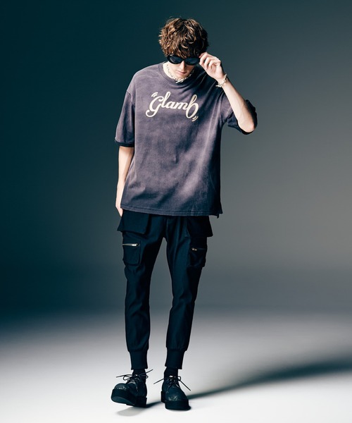 glamb（グラム）の「Spin Logo Fade T-Shirt / スピンロゴフェイドTシャツ（Tシャツ/カットソー・メンズ・グリーン/レッド/ブラック・S/M/L）」の7枚目の写真