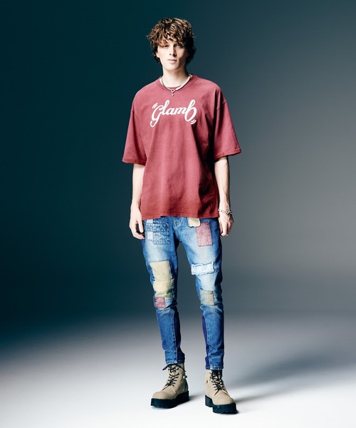 glamb（グラム）の「Spin Logo Fade T-Shirt / スピンロゴフェイドTシャツ（Tシャツ/カットソー・メンズ・グリーン/レッド/ブラック・S/M/L）」の13枚目の写真