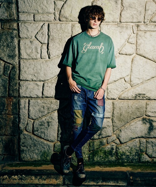 glamb（グラム）の「Spin Logo Fade T-Shirt / スピンロゴフェイドTシャツ（Tシャツ/カットソー・メンズ・グリーン/レッド/ブラック・S/M/L）」の16枚目の写真