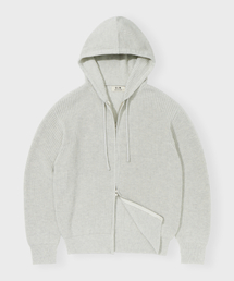 GLW（ジーエルダブリュ）の「オーバーフィットハッチツーウェイフードジップニットオートミール（ニット/セーター）」