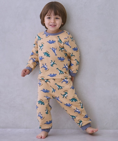 petit main(プティマイン)の「BOYSキルティングパジャマ(セットアップ・キッズ・アイボリー/エメラルド/ベージュ・80cm/110cm/100cm/90cm/120cm/130cm)」の2枚目の写真